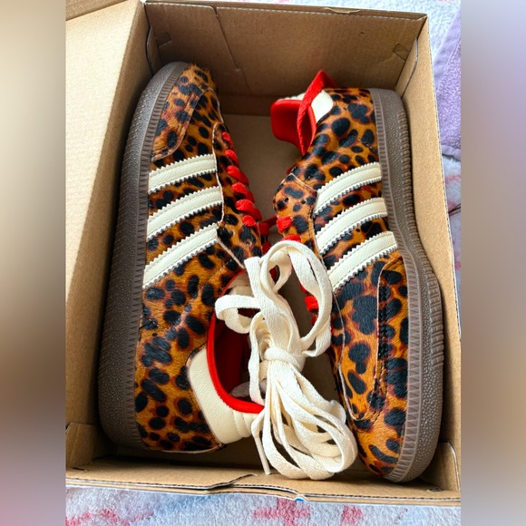 adidas Shoes - Adidas sambas women’s OG Leopard Print with Red Accents SIZE 5.5 ..brand new